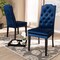 Baxton Studio Dylin Blue Velvet Upholstered Button Tufted Wood Dining Chair, PK2 155-9300 - alternate 6